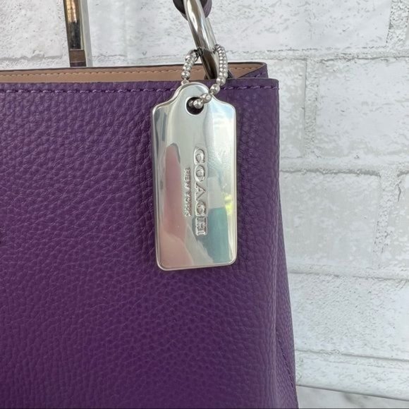 ❗️Sold❗️Coach Purple Small Town Bucket Bag Crossbody Shoulder Bag & Snap Wallet - Picture 4 of 16